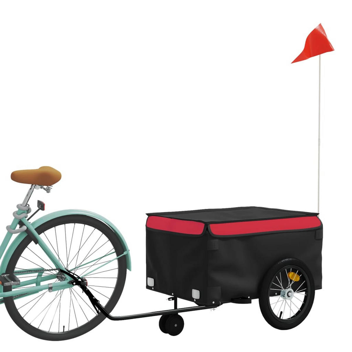 FAHRRADANHÄNGER Schwarz Und Rot 45 Kg Eisen - Rot, Metall (62.5/59/124cm) - vidaXL