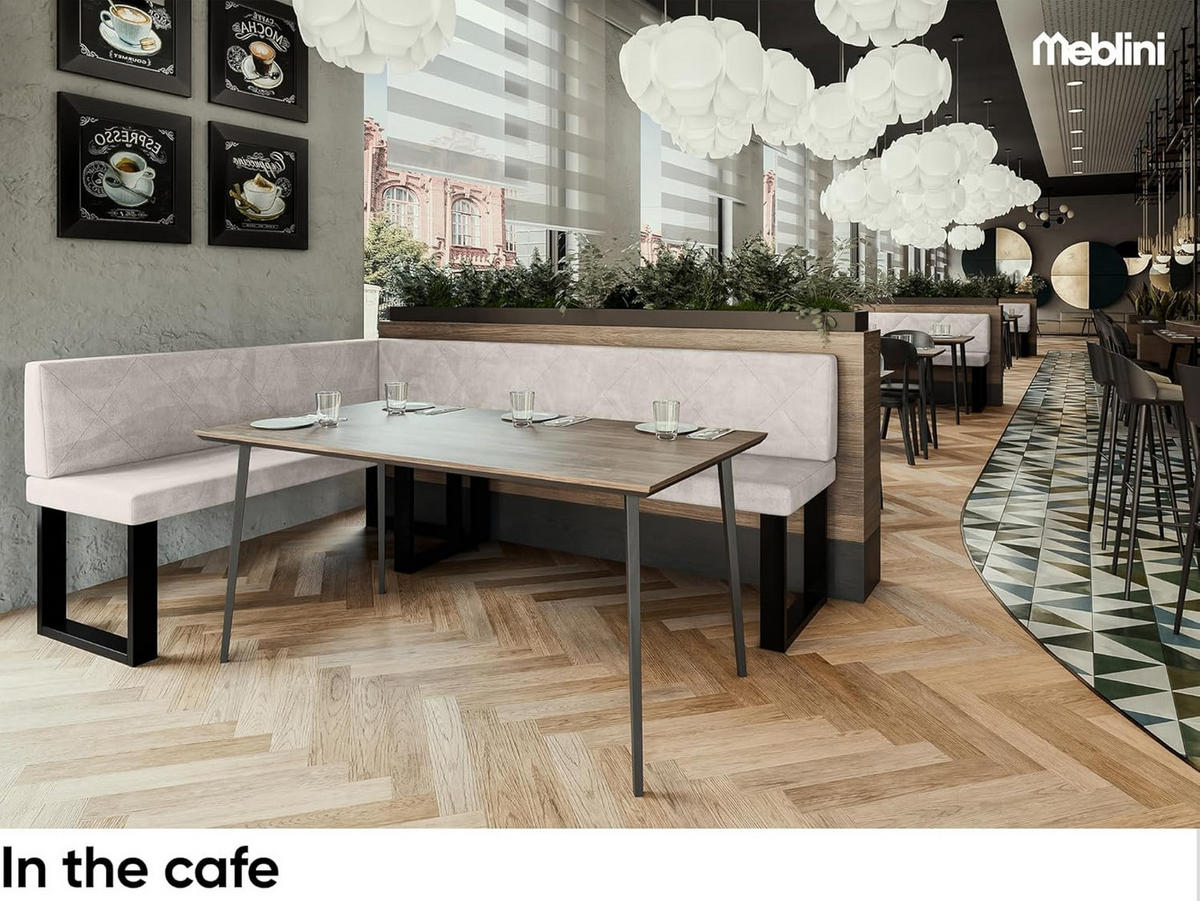 ECKBANK ERIC_U - Beige, Textil (142/196cm) - Meblini