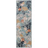 OUTDOORLÄUFER Flora Multicolor 80x250 cm - Blau/Creme, Kunststoff (80/250cm) - benuta