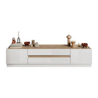 TV-BOARD - 204.7 cmcm x 39.8 cmcm - Holz, Platte - Naturfarben Hell, Weiß - EMORA - Naturfarben/Weiß, Holz (204.7/43.2/39.8cm) - Vente-Unique