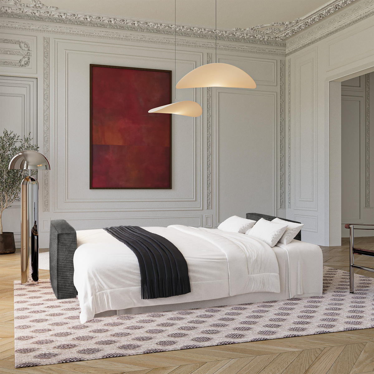 SCHLAFSOFA mit Stauraum Cord Schwarz 254cm - Schwarz, Textil (254/78/95cm) - Premium Interiors