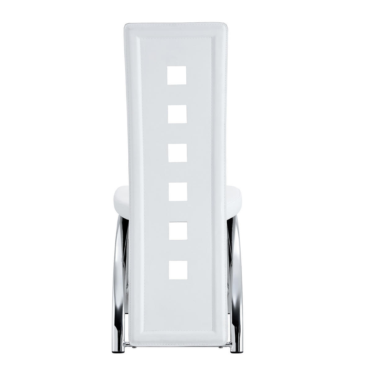 STUHL-SET DE-36590 2 Stück mit PU-Bezug und Metallbeinen Weiß - Weiß, Metall (49/102.5/43cm) - ComfortXL