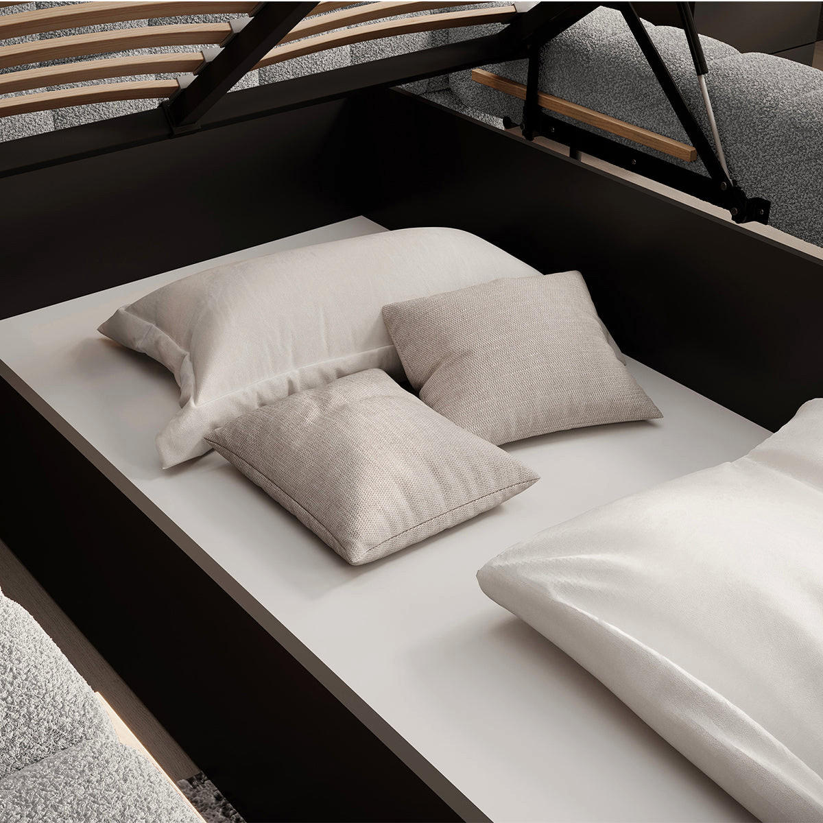 BOXBETT 160/200 Ezio Grau - Grau, Holz (160/200cm) - Petits-meubles