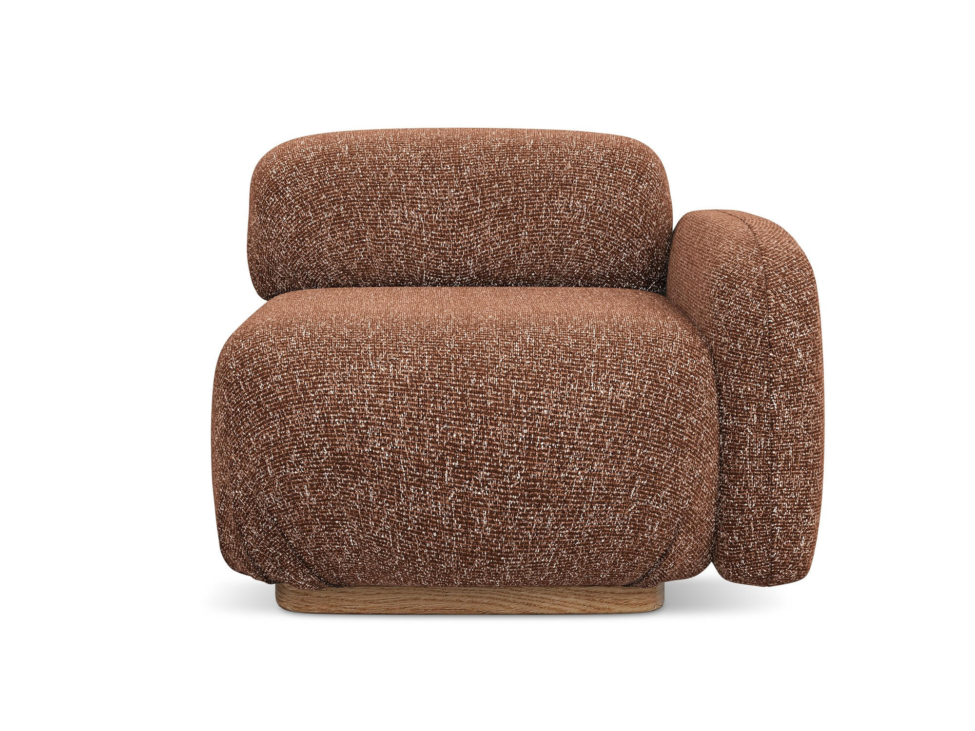 SOFAELEMENT Rechts Strukturstoff Stoff Orange - Terra cotta/Orange, Holz/Textil (95/73/95cm) - Makamii