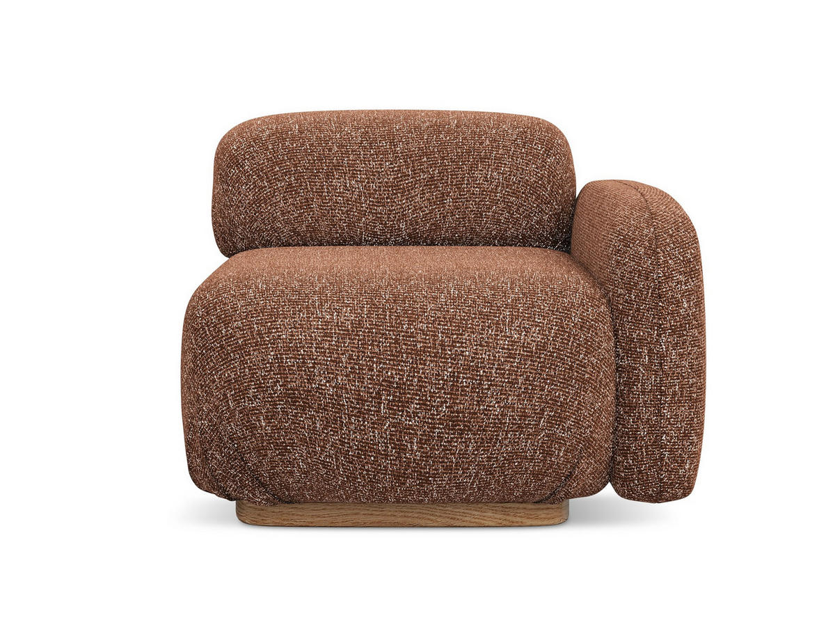 SOFAELEMENT Rechts Strukturstoff Stoff Orange - Terra cotta/Orange, Holz/Textil (95/73/95cm) - Makamii