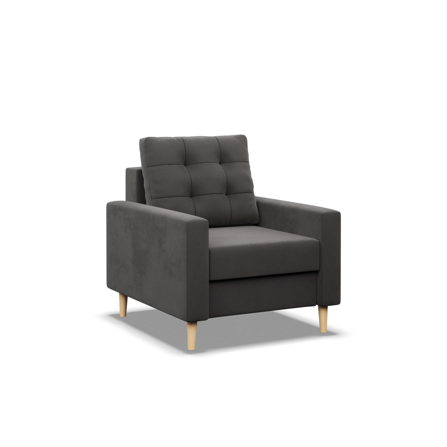 LOUNGESESSEL BLANK, BONELL, Grau - Grau, Textil (75/92/92cm) - Mebligo