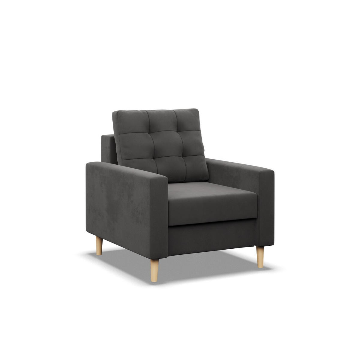 LOUNGESESSEL BLANK, Grau - Grau, Textil (75/88/92cm) - Mebligo