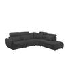 ECKSOFA mit verstellbaren Kopflehnen und Nosagfederung - Schwarz, Textil (285/339cm) - ed exciting design