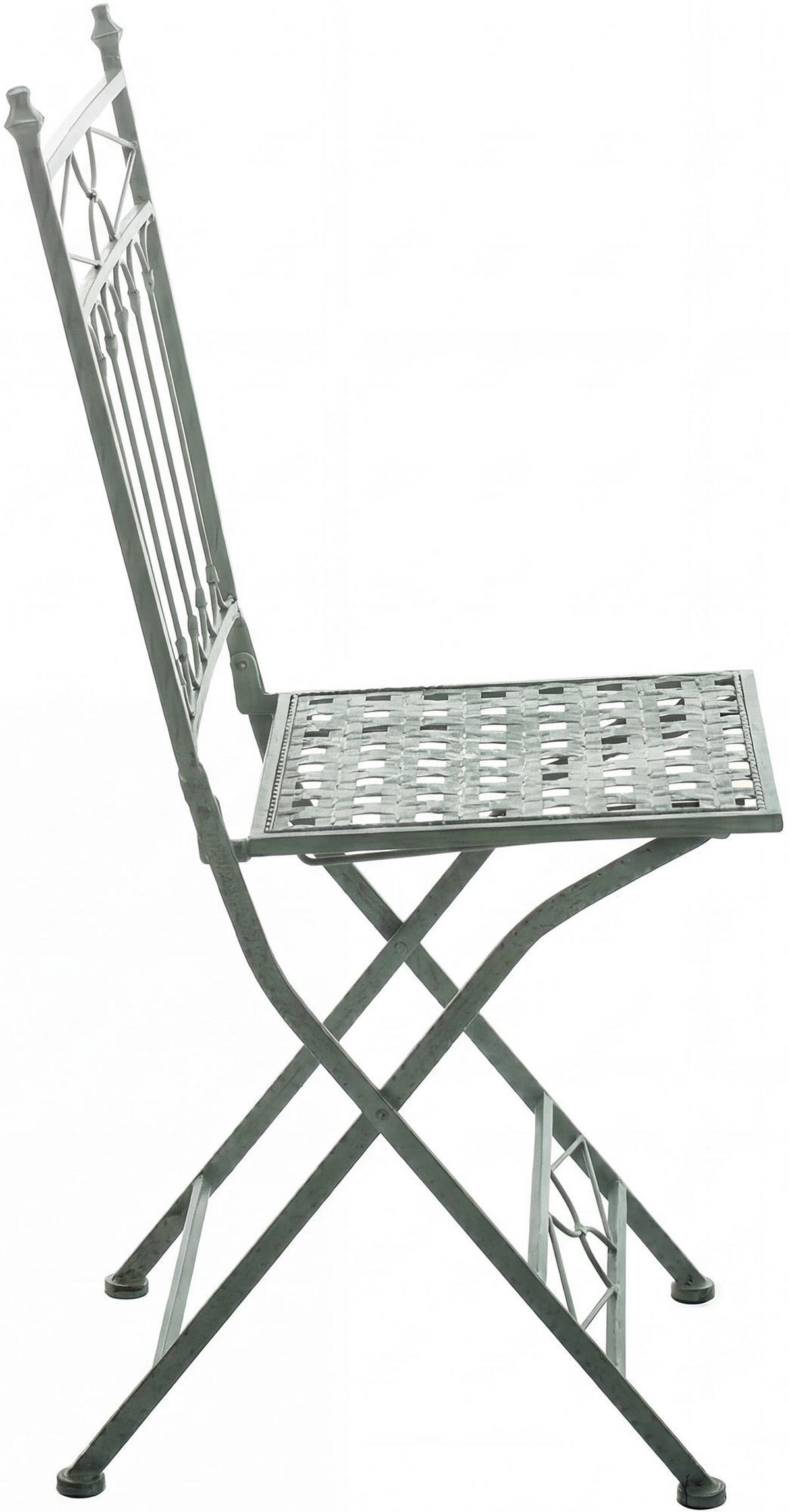 GARTENKLAPPSTUHL Metall Antik-Grün - Grün, Metall (40/95/40cm) - CLP