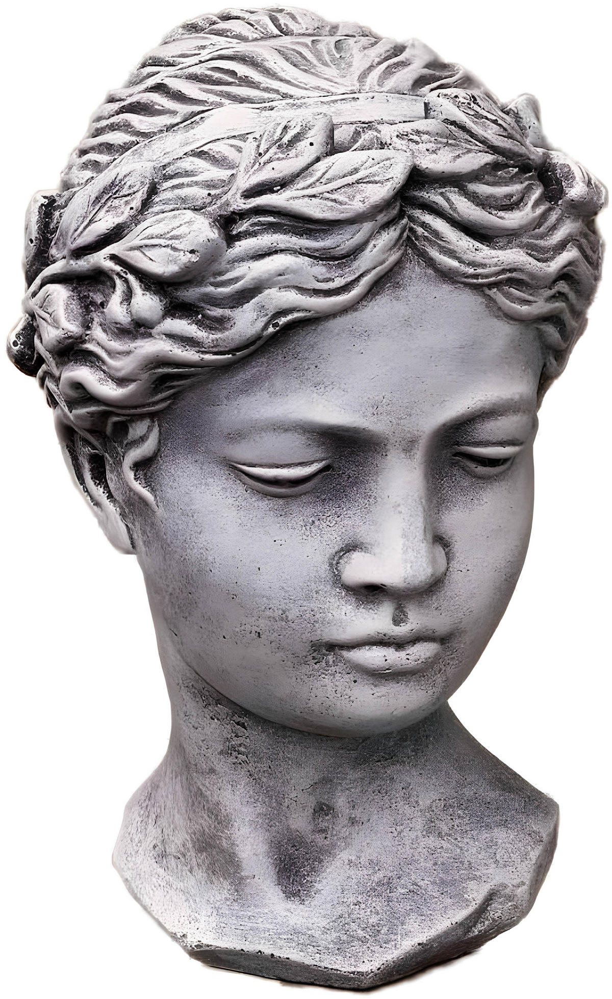 STEINFIGUR Frauenbüste Madeleine frostfest massiver Steinguss - Grau, Stein (14/27/14cm) - stoneandstyle