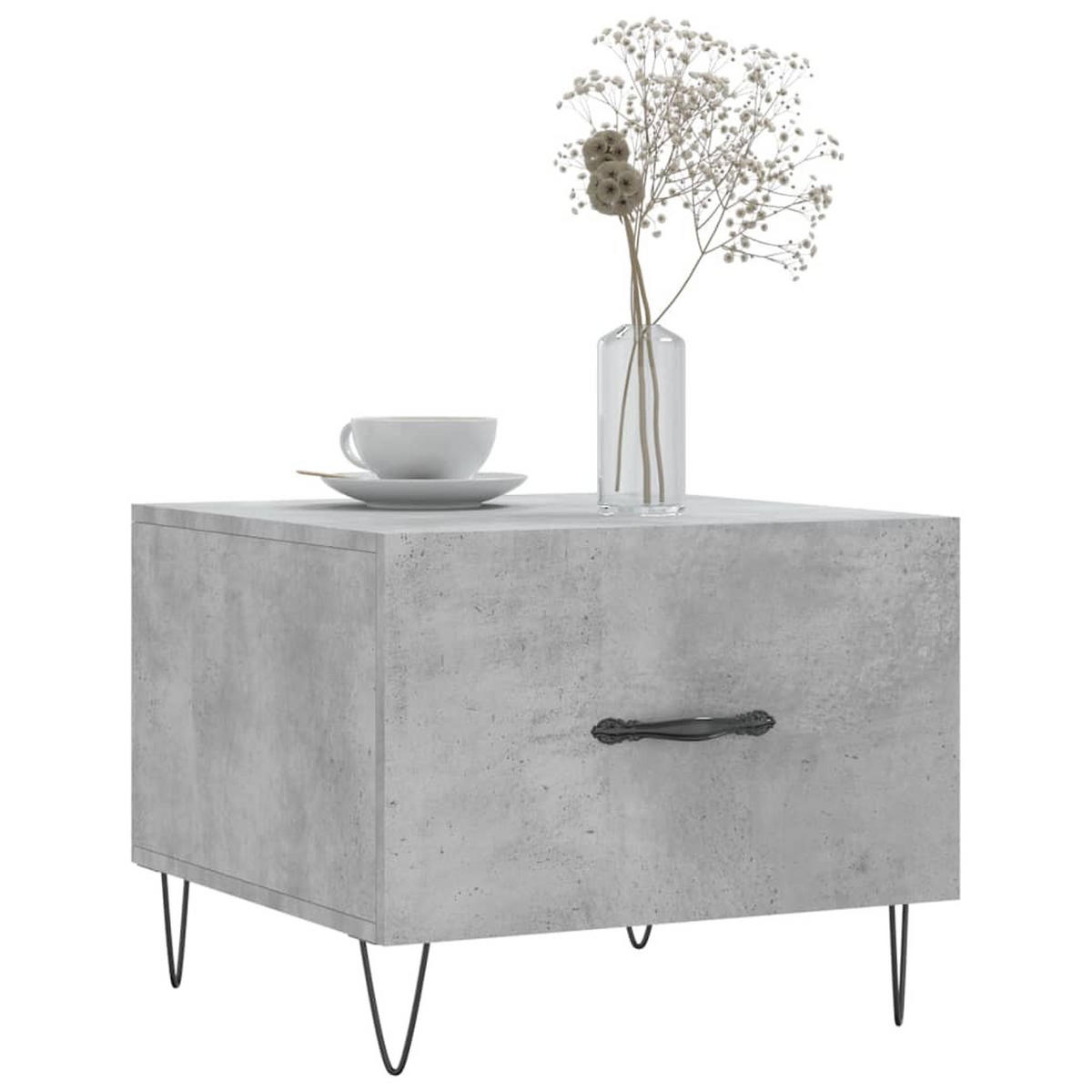 COUCHTISCHE 2 Stk. Betongrau 50x50x40 cm Holzwerkstoff - Grau, Holzwerkstoff (50/50/40cm) - furnicato