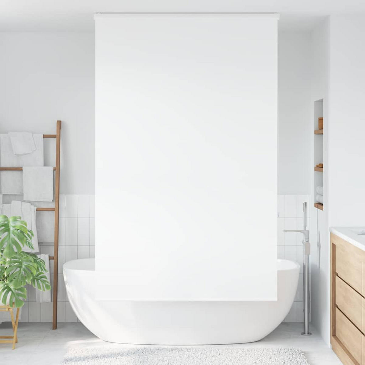 ROLLO für die Dusche 130/240 cm Stoffbreite 116 cm aus PEVA Weiß - Weiß, Kunststoff (130/240cm) - vidaXL