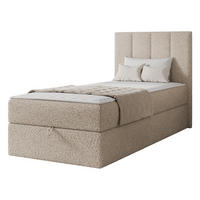 BOXBETT Rebos Single Boucle - H3 - Beige, Holz/Textil (90/200cm) - MIRJAN24