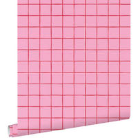 TAPETE Karomuster 0.53 x 10.05 m - Pink, Papier (53/1000cm) - ESTAhome