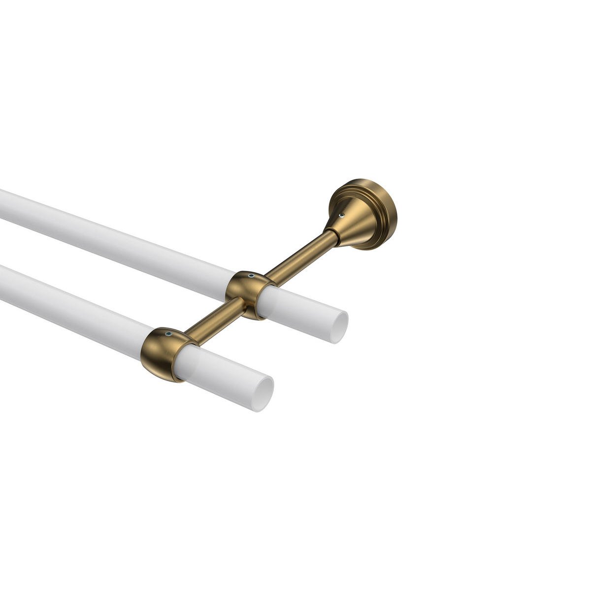 TRÄGER FÜR GARDINENSTANGEN 16 mm Ø, Primus 2-läufig, Messing Antik - Bronzefarben, Metall (19.2/4/4cm) - INTERDECO