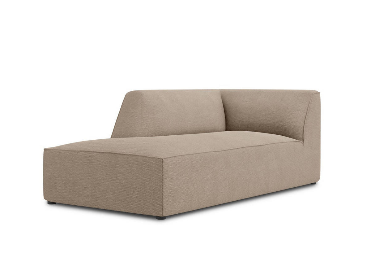 CHAISELONGUE links Ruby aus strukturiertem Stoff dunkelbeige - Taupe, Textil (180/69/93cm) - Micadoni