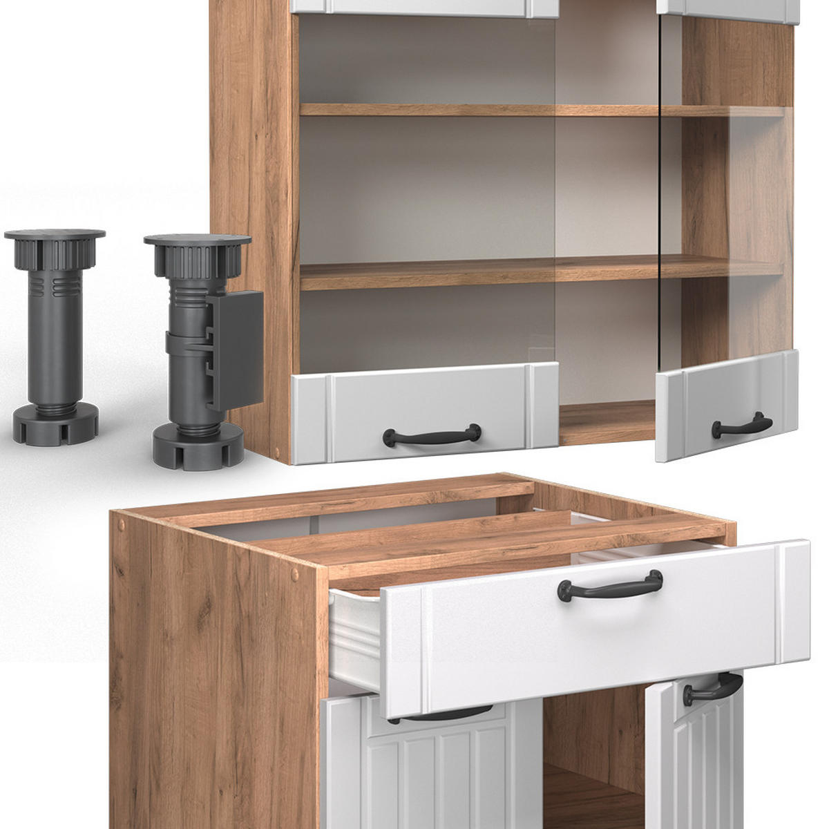 Honigeiche/Weiß, Holzwerkstoff (140/81.6/46cm) - Vicco