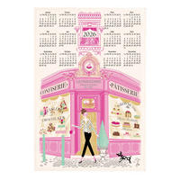 GESCHIRRTUCH Façade pâtisserie Calendrier 2026 ekrü 48 x 72 cm - Weiß, Textil (48/72cm) - Winkler