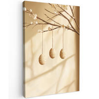 LEINWANDBILD Beige - Osterkuchen - Eier Deko XXL 80x120 cm - Beige, Textil (80/120cm) - MuchoWow