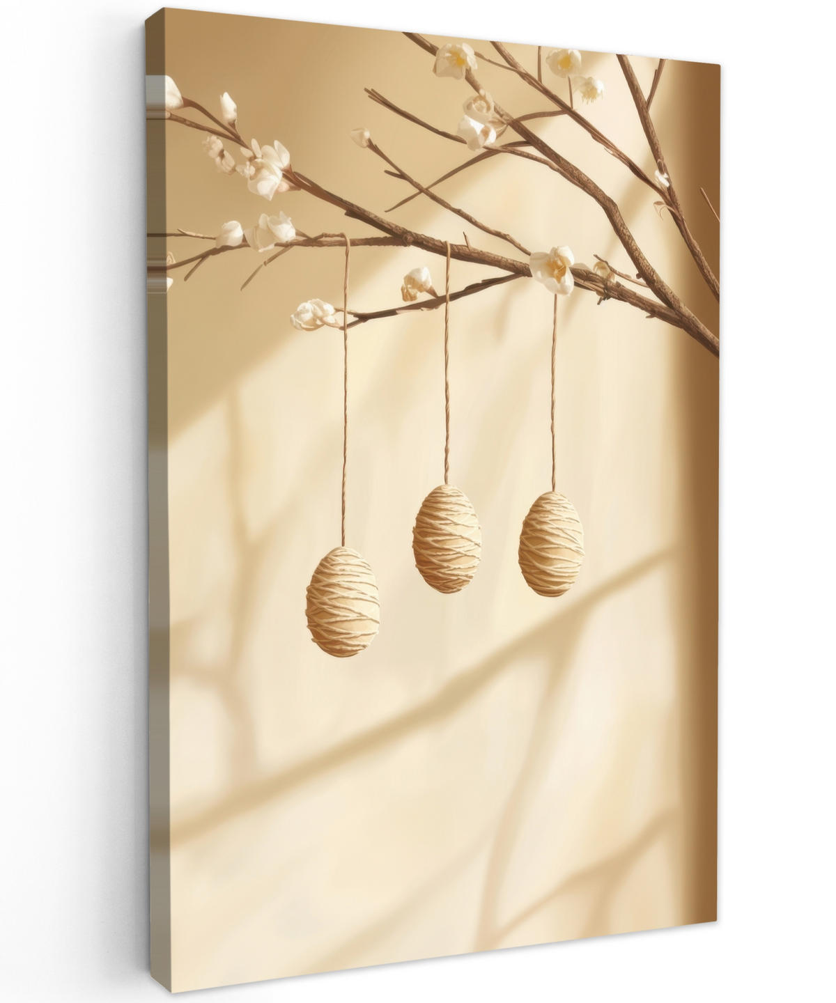 LEINWANDBILD Beige - Osterkuchen - Eier Deko XXL 80x120 cm - Beige, Textil (80/120cm) - MuchoWow