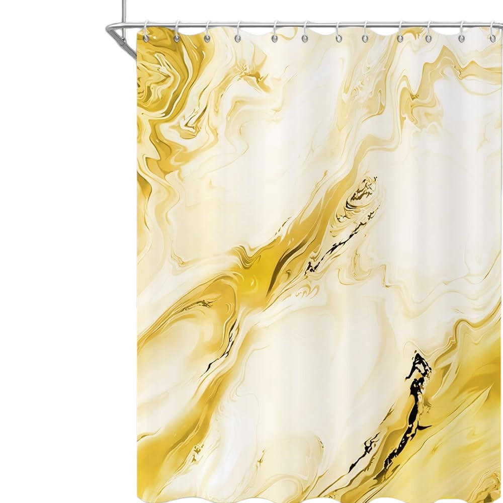 DUSCHVORHANG Aquarell Marmor 180 x 180 cm - Gelb, Textil (180/180cm) - Kaket
