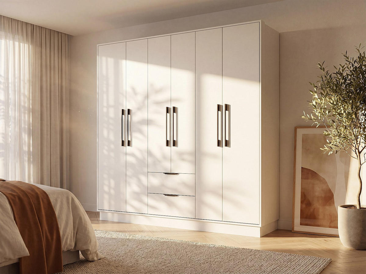 KLEIDERSCHRANK - 162 cm x 46.5 cm - holz - weiß Feova - Weiß, Holz (162/182/46.5cm) - Vente-Unique
