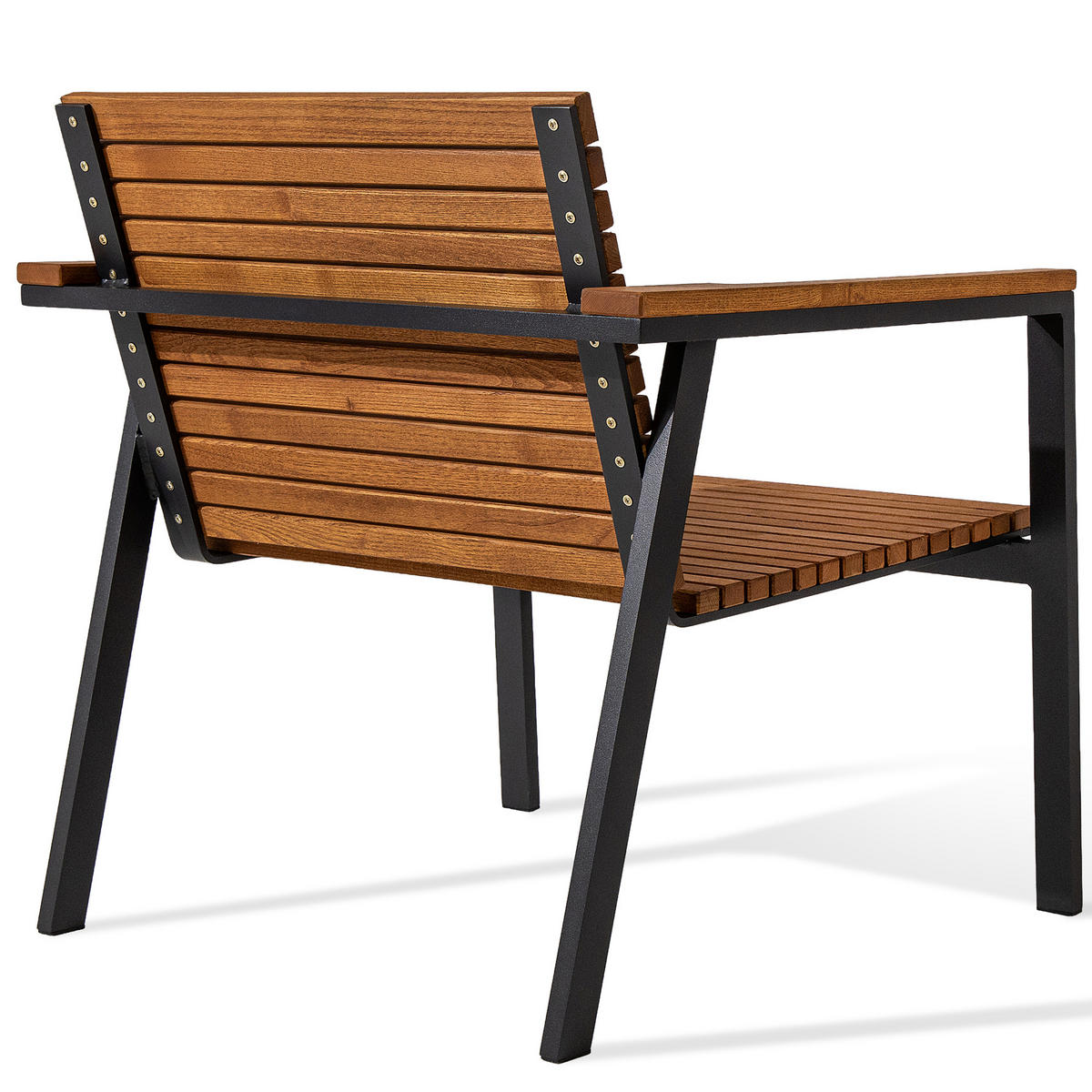 GARTENSTUHL ARIATO - Anthrazit/Braun, Holz/Metall (74/77/73cm) - KONSIMO®