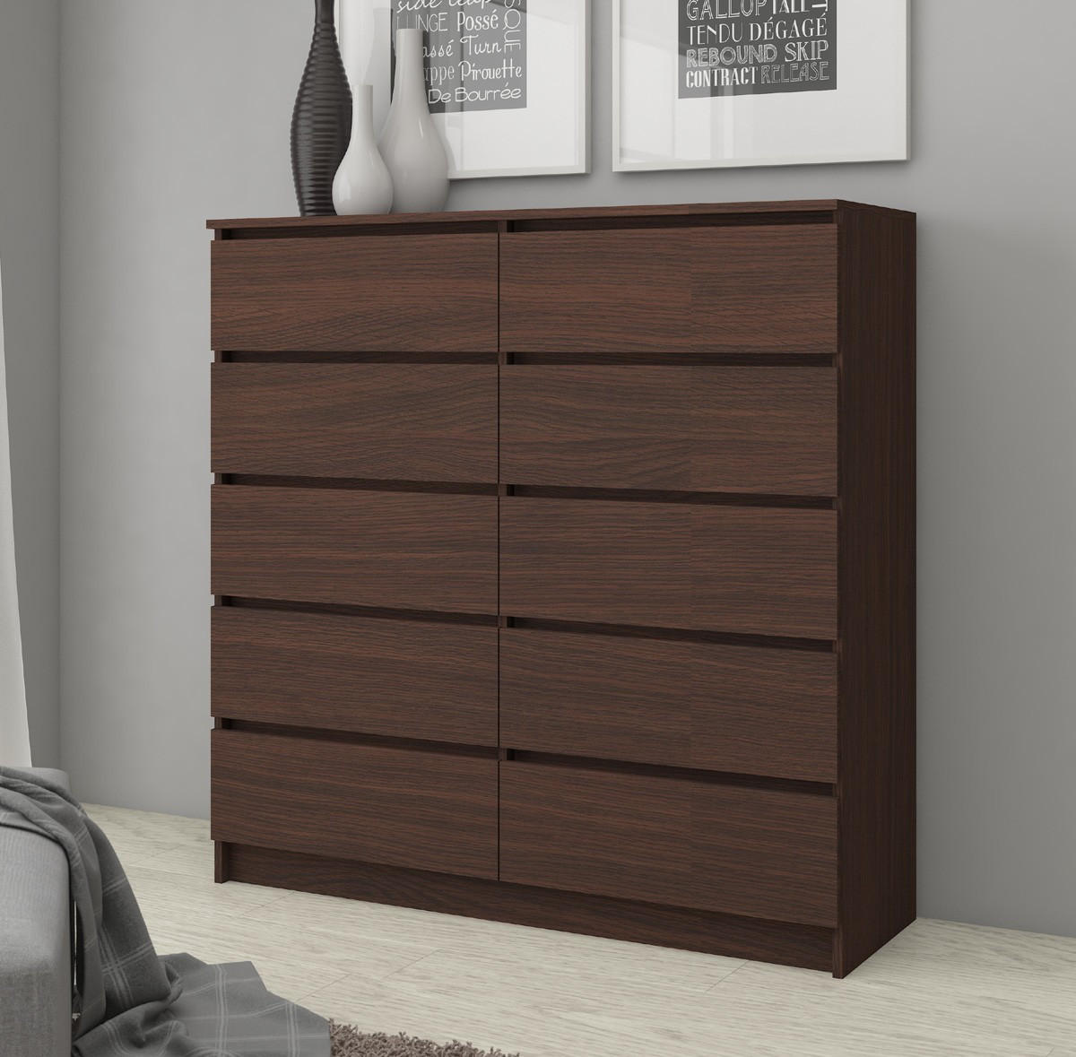 KOMMODE Dunkelbraun 121/120/40 - Dunkelbraun, Holzwerkstoff (120/121/40cm) - RAUMHIRSCH FURNITURE