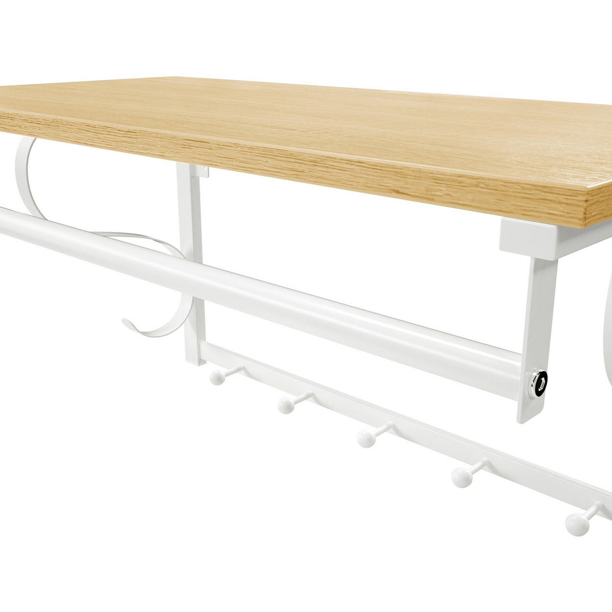 WANDGARDEROBE MIT HAKEN - Weiß, Holzwerkstoff (31.7/30/60cm) - Hansiro