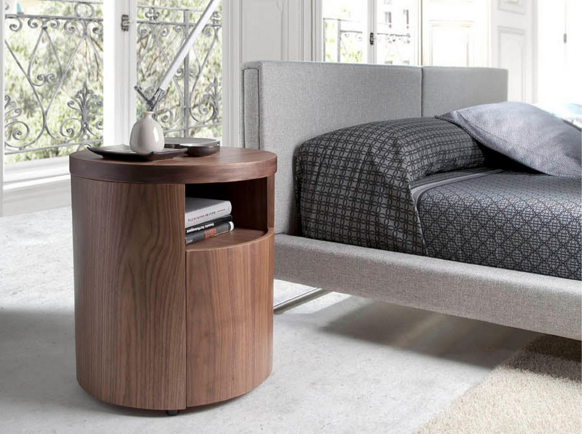 NACHTSCHRANK Nachttisch Nussbaum Ø48/55 cm - Nussbaumfarben, Holz (48/55/48cm) - ANGEL CERDA