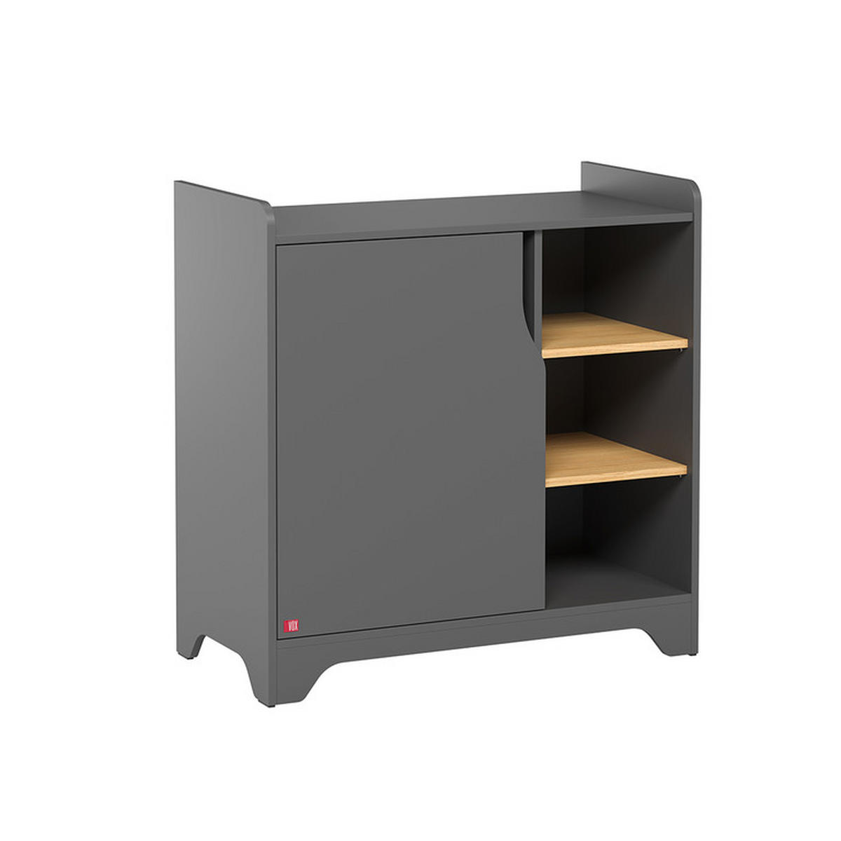KINDERKOMMODE Grau und Holz - Grau, Holzwerkstoff (88.5/89.5/44cm) - Petits-meubles
