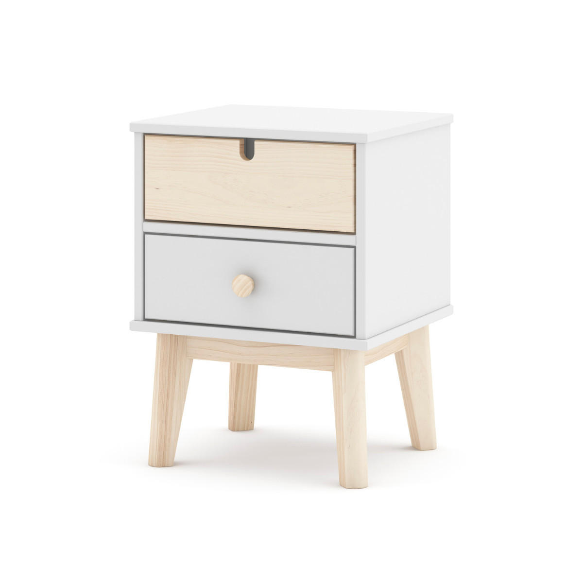 NACHTTISCH Estefania Weiß 40/35/53 cm - Weiß, Holz (35/53/40cm) - Calicosy