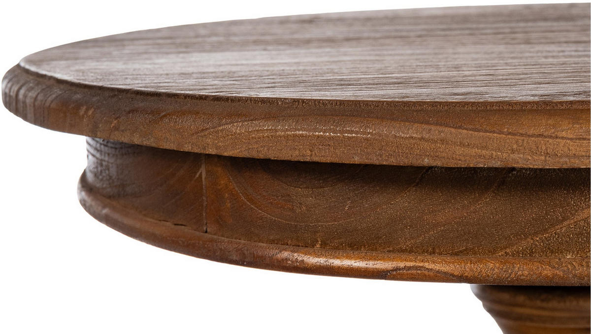 BEISTELLTISCH rund 50 cm Holz Braun - Eukalyptusholzfarben/Braun, Holz (50/50/64cm) - CLP