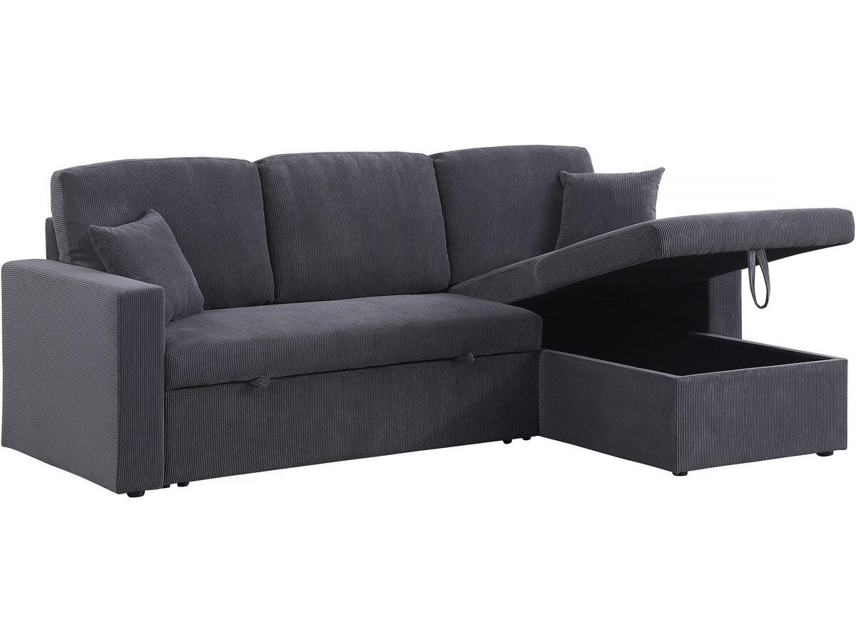 ECKSOFA alain Grau - Grau, Textil (145/221cm) - Habitat Garten