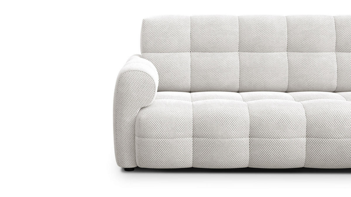 ECKSOFA MELLOW 5-Sitzer, creme - Creme/Schwarz, Holz/Textil (283/191cm) - Courtois Laville