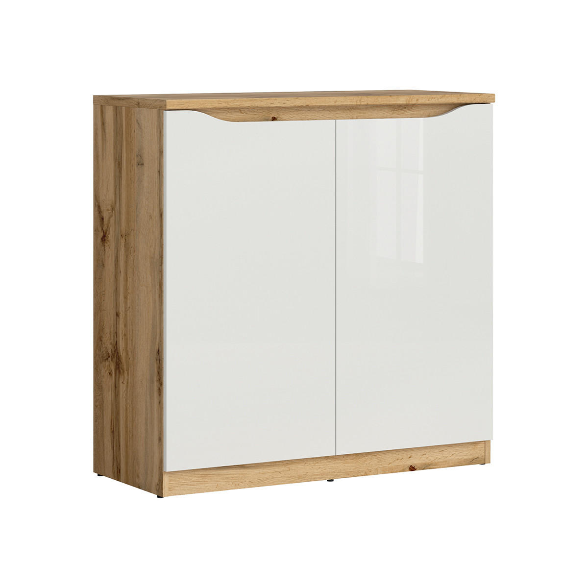 SIDEBOARD June Weiß und Holz - Weiß, Holzwerkstoff (90/92/40cm) - Petits-meubles