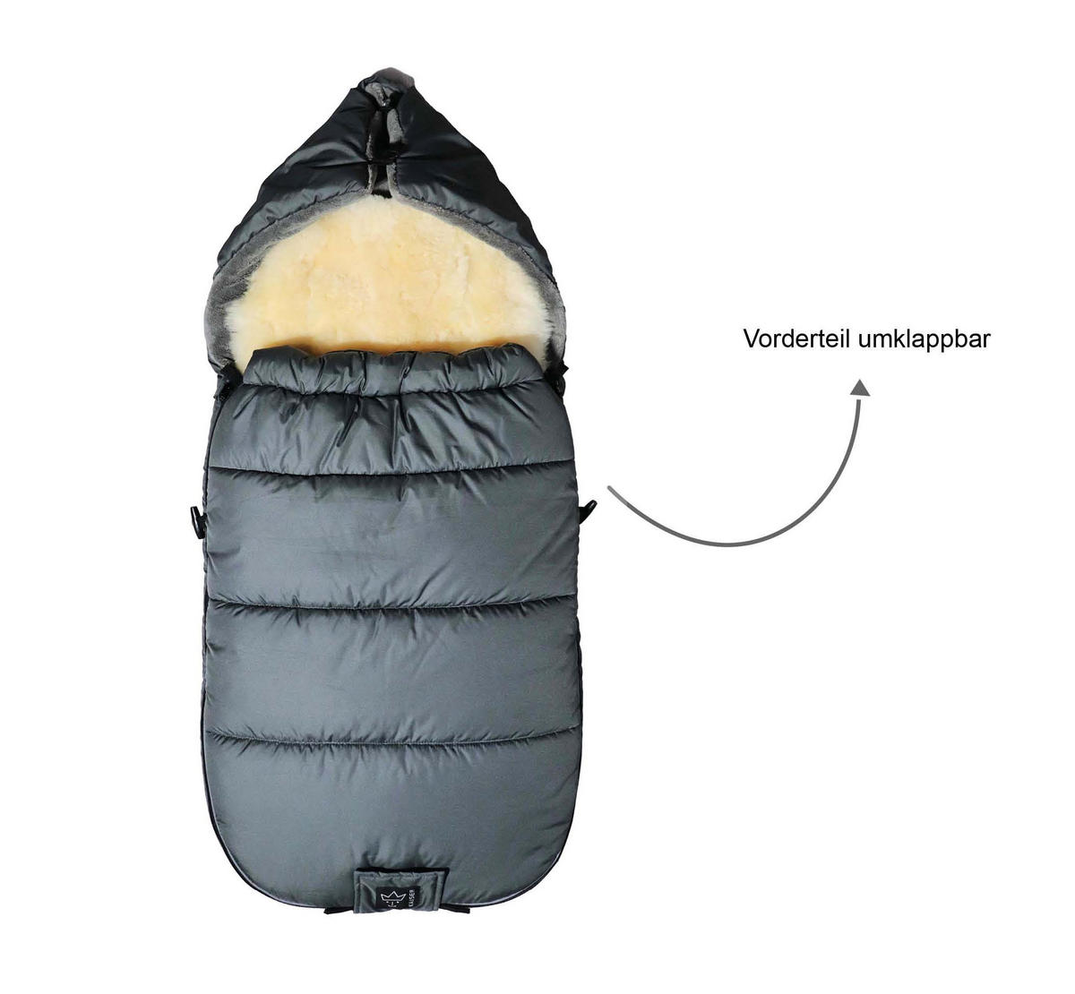 KINDERWAGENFUSSSACK Sheep mit Lammfelleinlage, anthracite - Grau, Textil/Fell (45/100cm) - Kaiserbaby