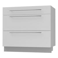 SCHUBLADENUNTERSCHRANK Kvantum D3A/90 90 / 50 / 82cm - Weiß/Grau, Holz/Holzwerkstoff (90/82/50cm) - Feldmann-Wohnen