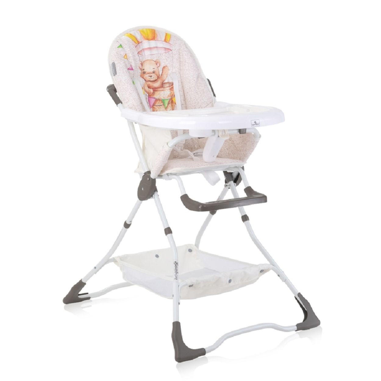 HOCHSTUHL Bonbon beige gelb Bechervertiefung, klappbar, doppelter Tisch, Korb - Beige/Gelb, Metall (62/112/80cm) - Lorelli