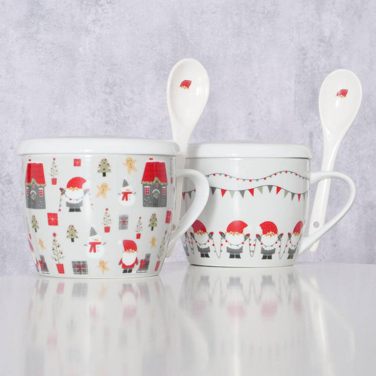 WEIHNACHTSTASSE Jumbo Monti 600 ml - Grau, Keramik (0.6L) - Boltze Home