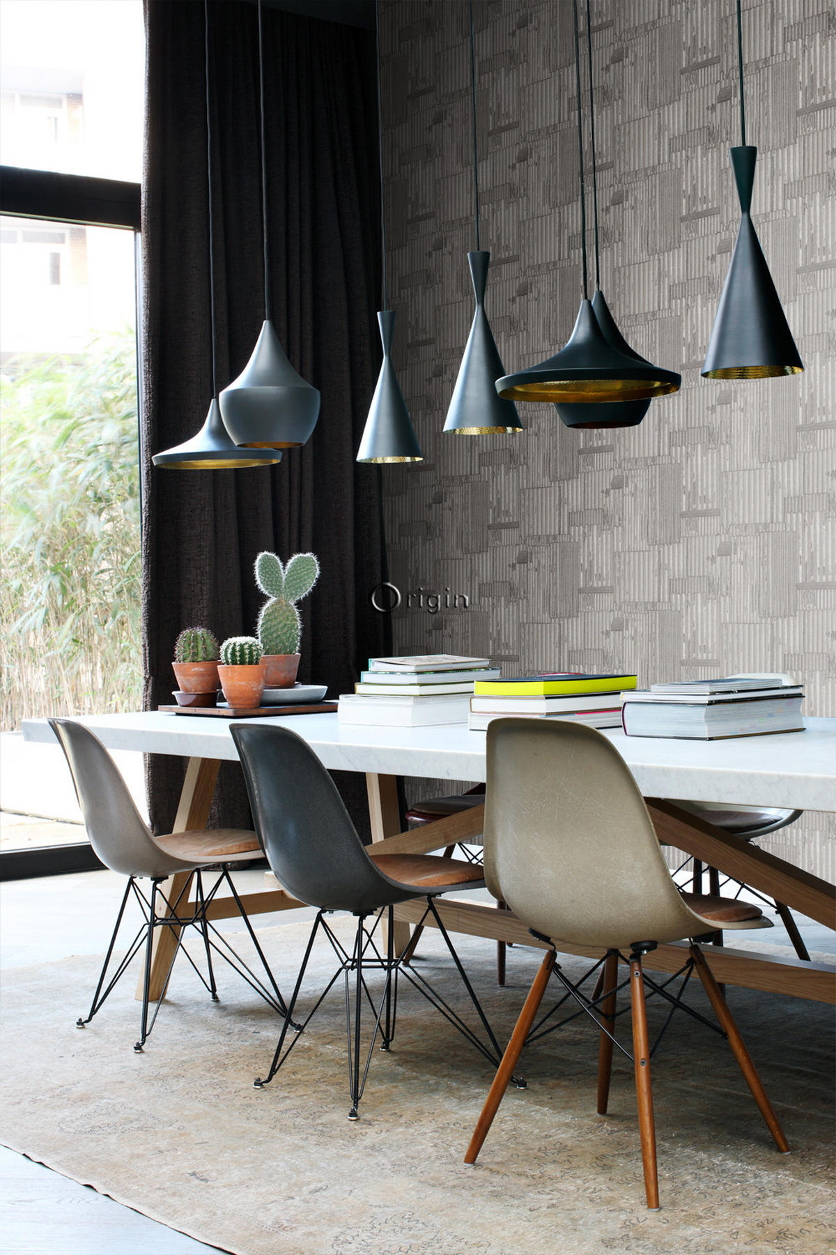 TAPETE industrielle Wellplatten aus Metall 3D 53 cm x 10.05 m - Grau, Papier (53/1000cm) - Origin Wallcoverings