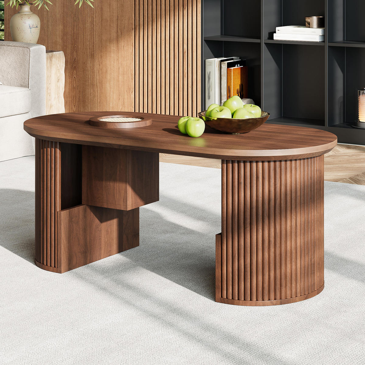 COUCHTISCH Retro Nussbaum 105x50x46 cm - Nussbaumfarben, Holz (50/105/46.5cm) - LEBENLANG