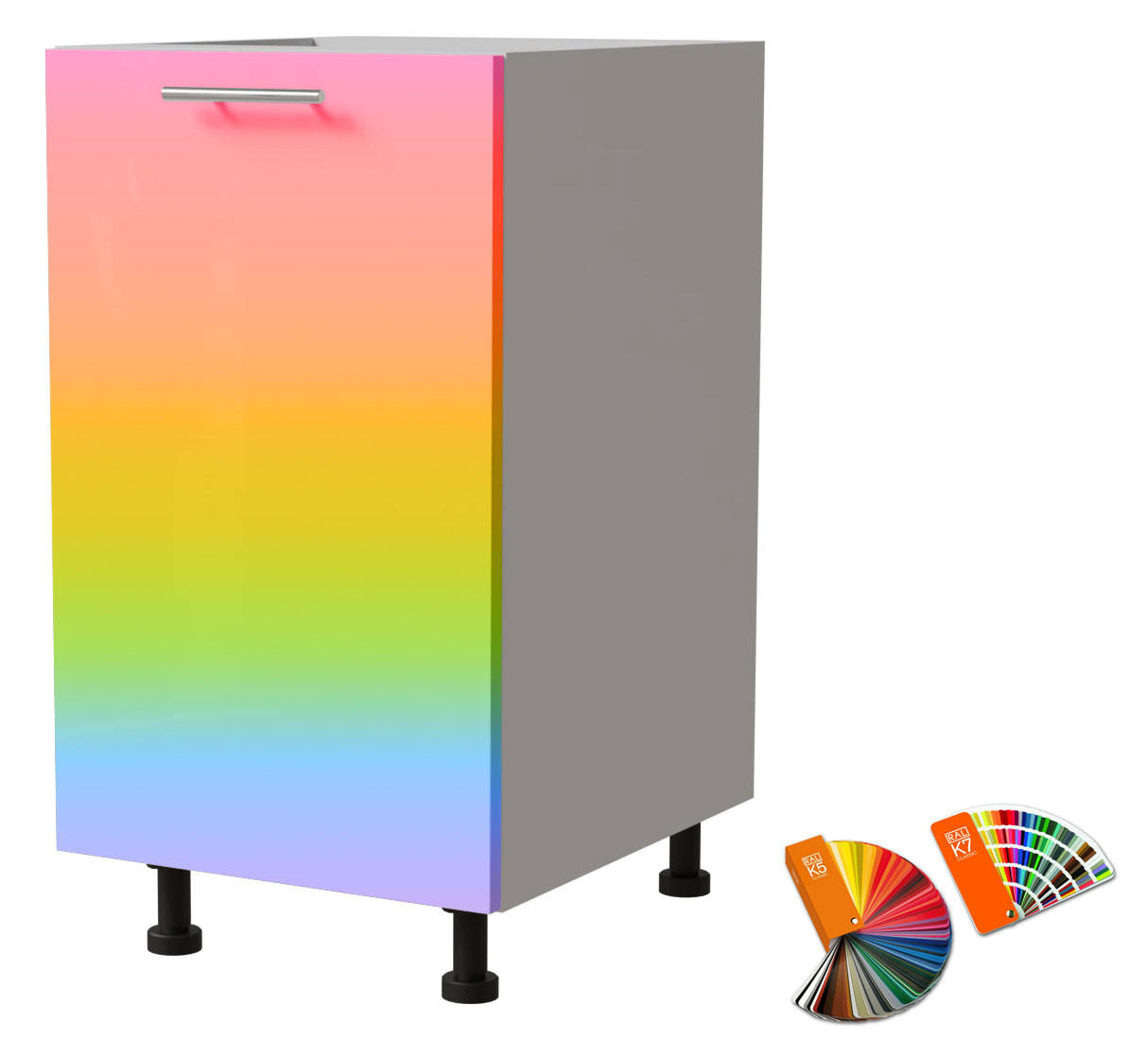 Feldmann-Wohnen Unterschrank Mehrfarbig, Weiß 45x82x50 cm