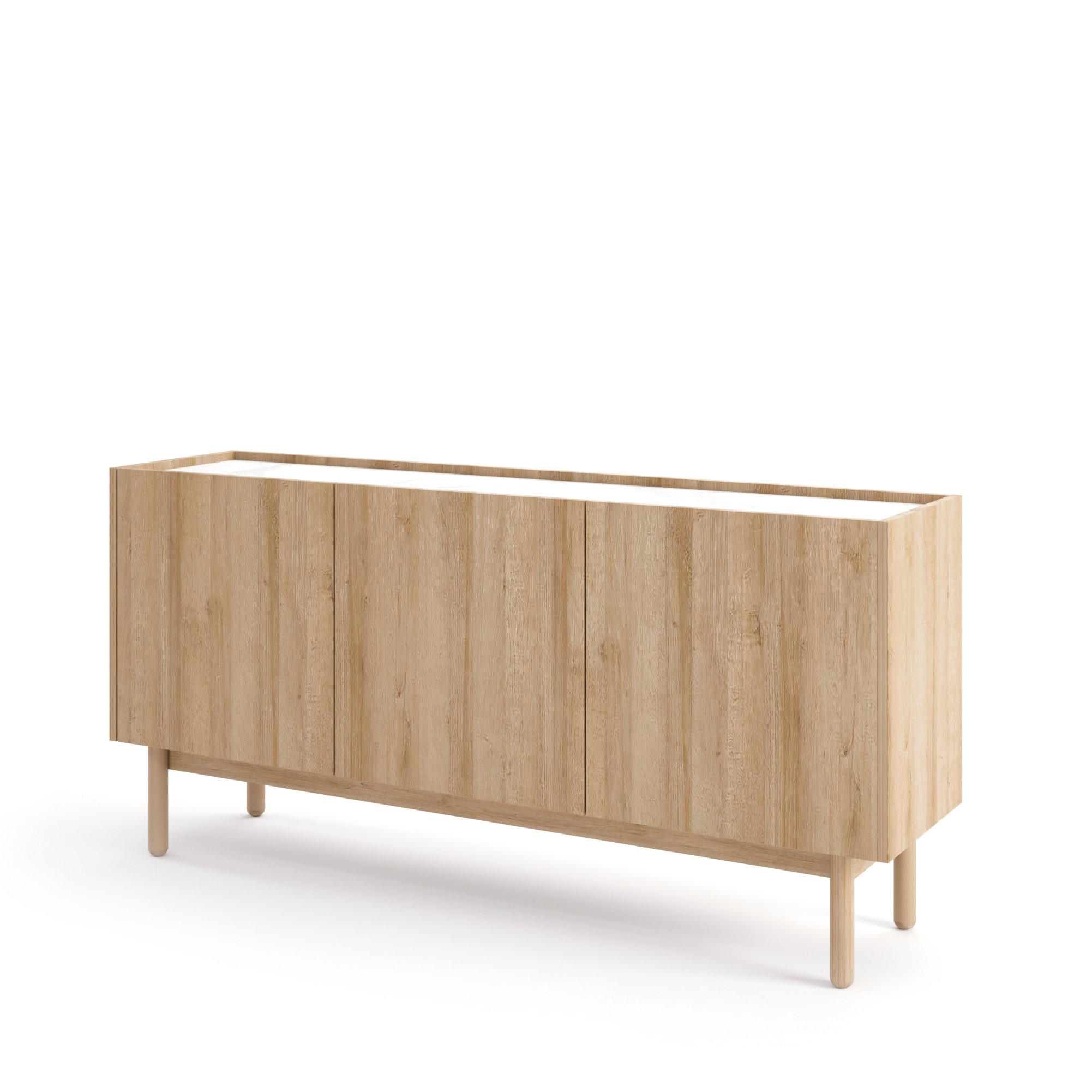 SIDEBOARD BOLOGNA 144/68/37 cm mit 3 Türen Eichefarben - Eichefarben, Holzwerkstoff (144/68/37cm) - MASSENO