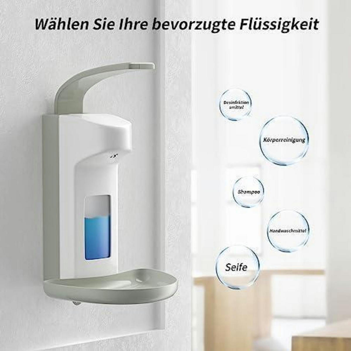 SEIFENSPENDER Wandmontage 2er Set 500 ml - Weiß, Kunststoff (15/23/17cm)
