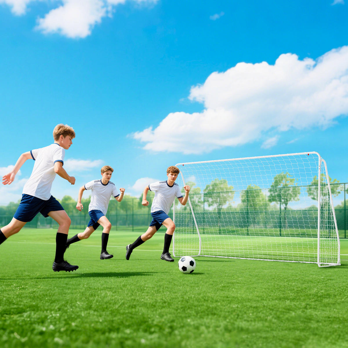 FUSSBALLTOR DE-18607 Trainings- & Spieltor 301x200 cm Weiß - Weiß, Metall (120/301cm) - ComfortXL
