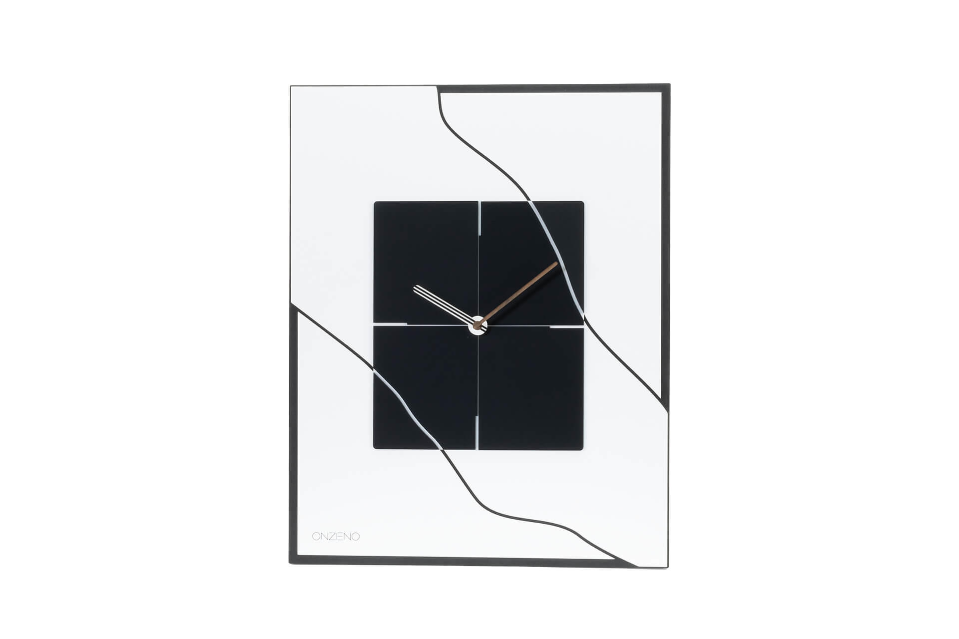 WANDUHR Design Schwarz-Weiß 40/51 cm - Schwarz, Kunststoff (2.16/50.5/1cm) - ONZENO
