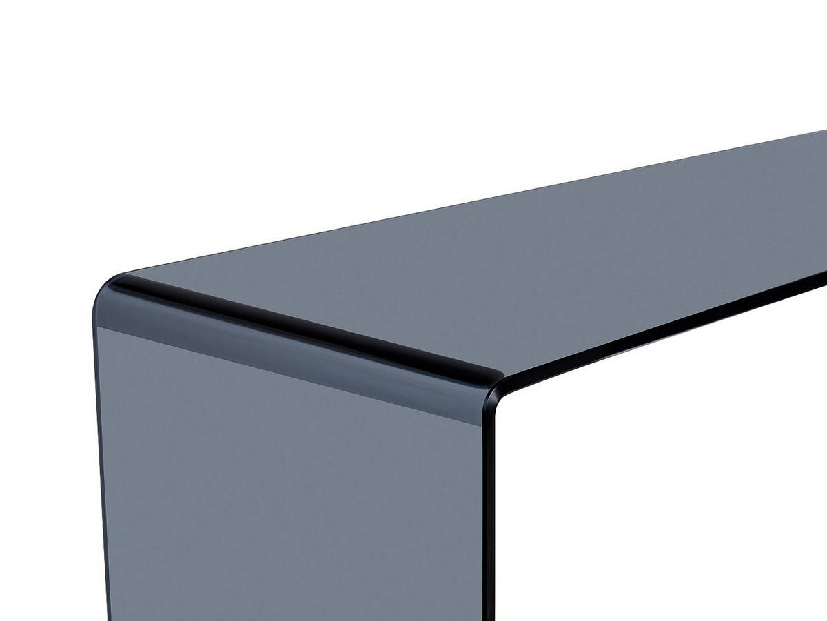 KONSOLENTISCH - 110 cm x 35 cm - Glas - Transparent, Schwarz - ALONZO - Transparent/Schwarz, Glas (35/110/75cm) - Vente-Unique