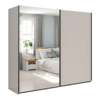 SCHWEBETÜRENSCHRANK Tetrix Kaschmir 220 / 60 / 195,5cm - Kaschmir/Braun, Holzwerkstoff (220/196/60cm) - Feldmann-Wohnen