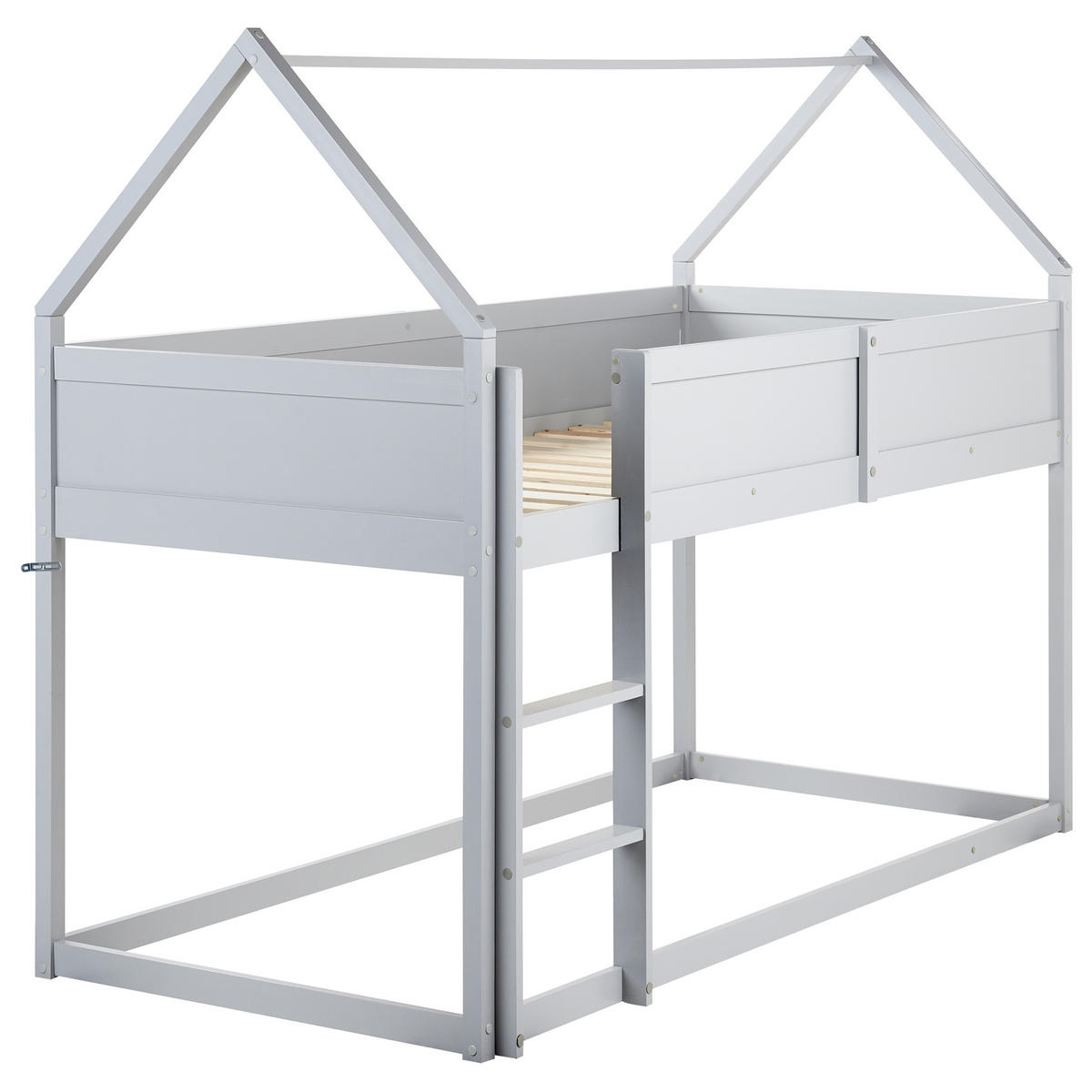 HALBHOCHBETT 90x200 cm Grau Dienne - Grau, Holz (90/200cm) - Beliani